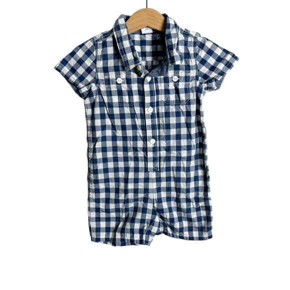 Baby Gap Blue Gingham Romper - Picture 1 of 4